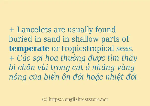 Các cách dùng từ temperate