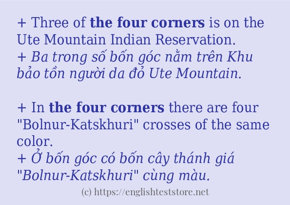Các cách dùng từ the four corners