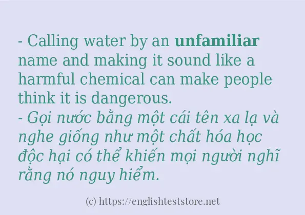 Các cách dùng từ unfamiliar