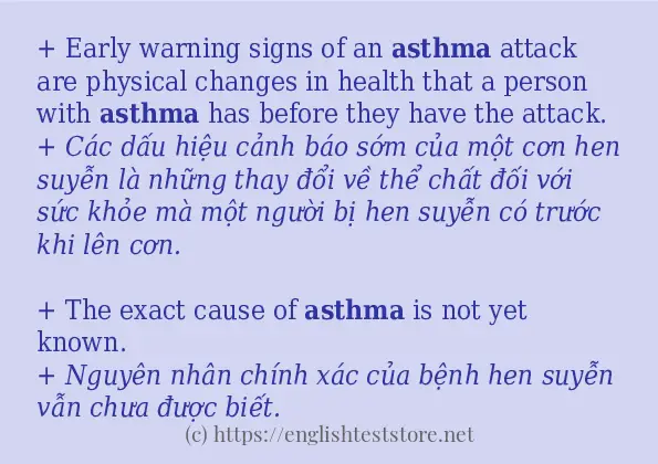 Các câu ví dụ của từ asthma