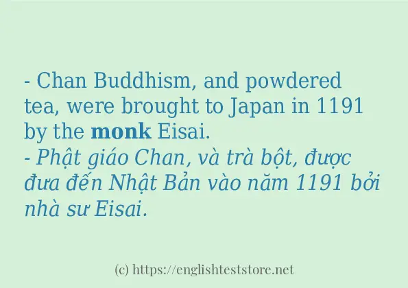 Các câu ví dụ của từ monk