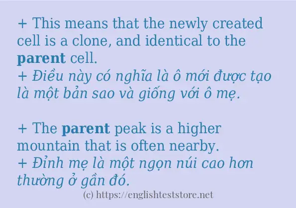 Các câu ví dụ của từ parent