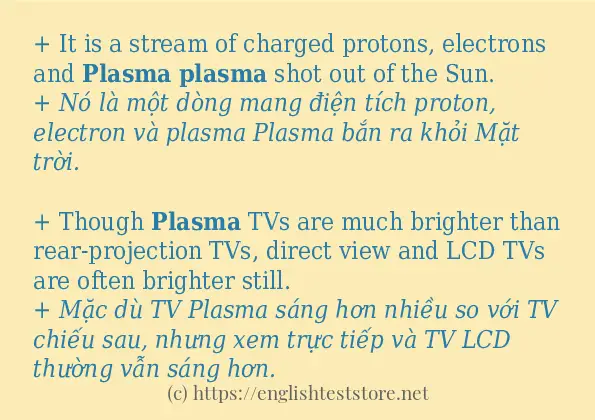 Các câu ví dụ của từ plasma