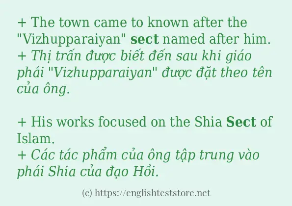 Các câu ví dụ của từ sect