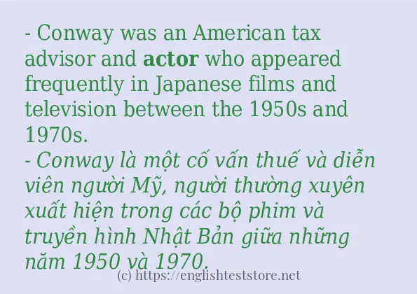 Các câu ví dụ và cách dùng từ actor