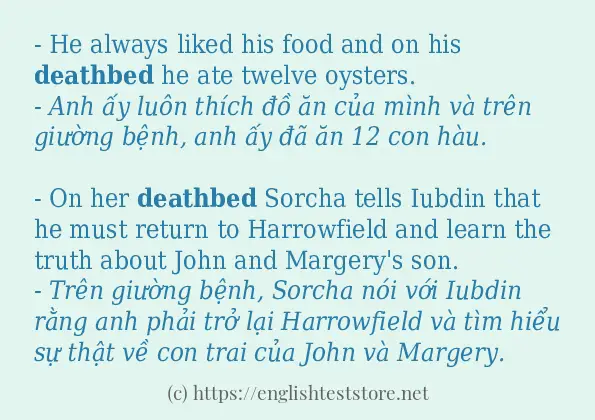 Các câu ví dụ và cách dùng từ deathbed