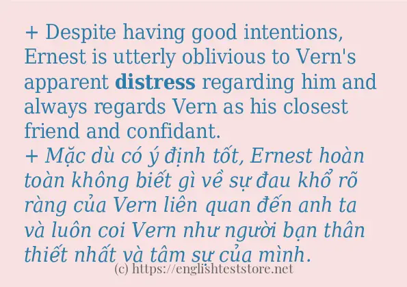 Các câu ví dụ và cách dùng từ distress