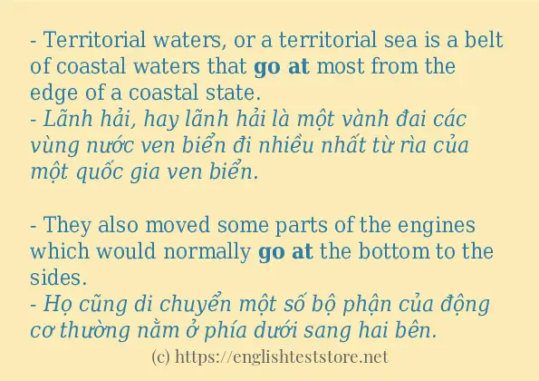 Các câu ví dụ và cách dùng từ go at