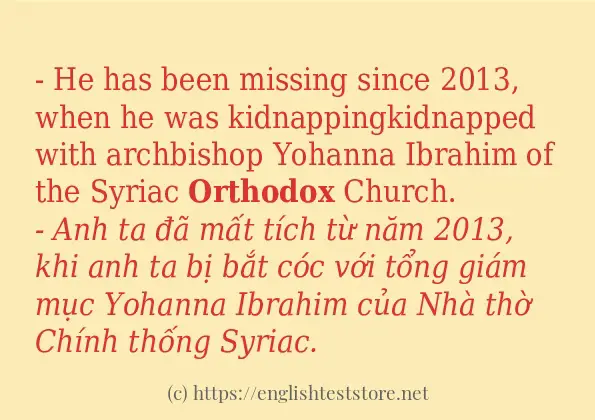 Các câu ví dụ và cách dùng từ orthodox