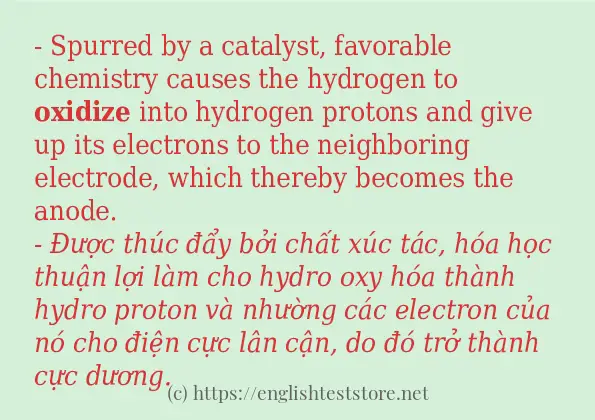 Các câu ví dụ và cách dùng từ oxidize