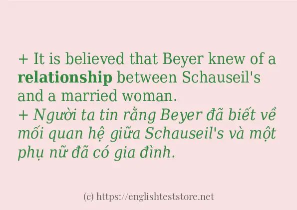 Các câu ví dụ và cách dùng từ relationship