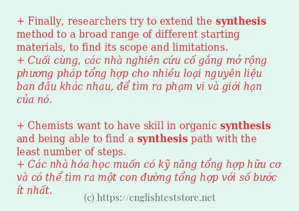 Các câu ví dụ và cách dùng từ synthesis