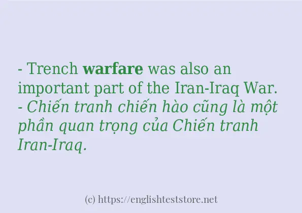 Các câu ví dụ và cách dùng từ warfare