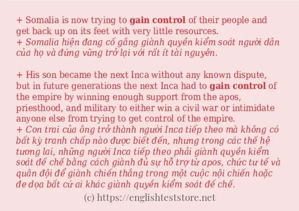 Các câu ví dụ và cách sử dụng từ Gain control