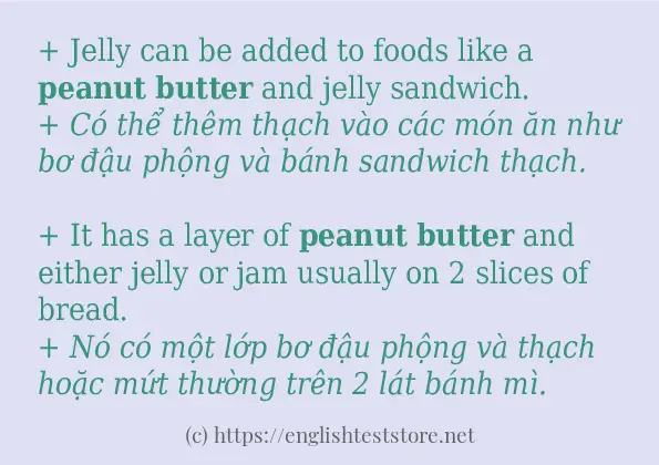 Các câu ví dụ và cách sử dụng từ Peanut butter