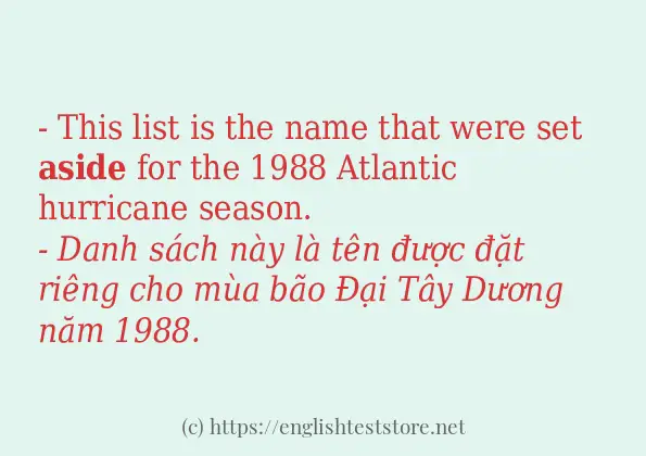 Các câu ví dụ và cách sử dụng từ aside