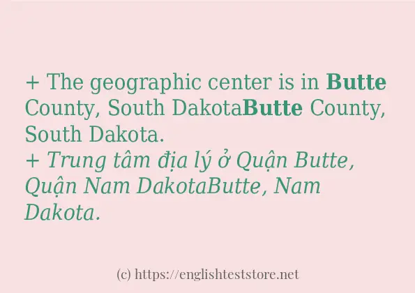 Các câu ví dụ và cách sử dụng từ butte