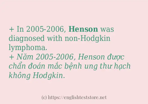 Các câu ví dụ và cách sử dụng từ henson