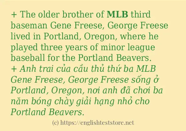 Các câu ví dụ và cách sử dụng từ mlb