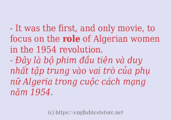 Các câu ví dụ và cách sử dụng từ role