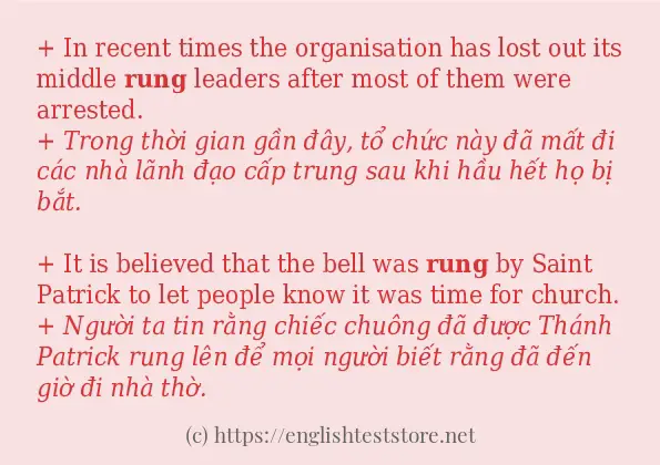 Các câu ví dụ và cách sử dụng từ rung