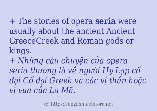 Các câu ví dụ và cách sử dụng từ seria