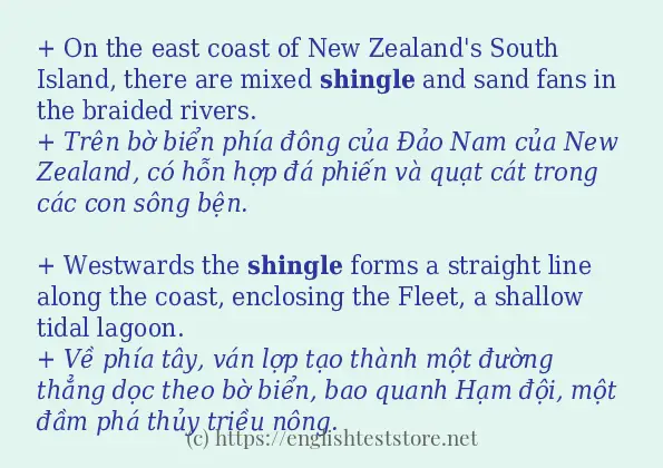 Các câu ví dụ và cách sử dụng từ shingle