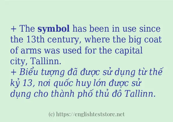 Các câu ví dụ và cách sử dụng từ symbol