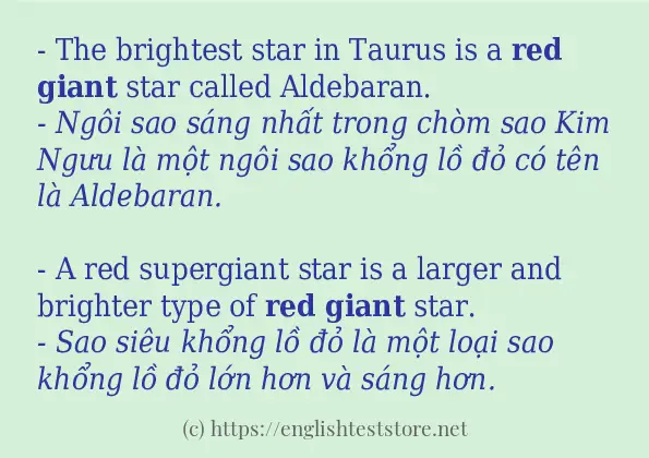 Cách dùng từ Red giant