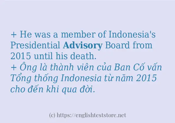 Cách dùng từ advisory