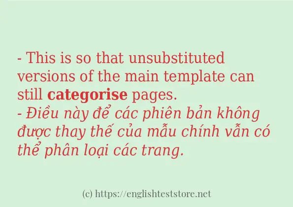 Cách dùng từ categorise