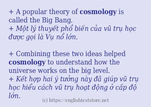 Cách dùng từ cosmology