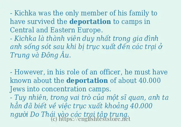 Cách dùng từ deportation