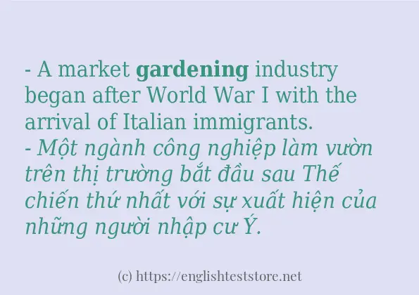 Cách dùng từ gardening