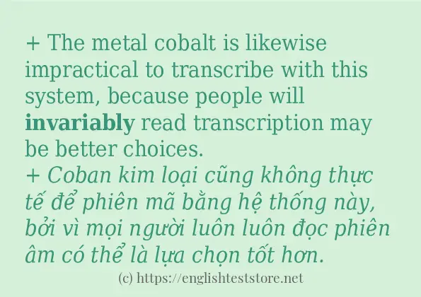 Cách dùng từ invariably