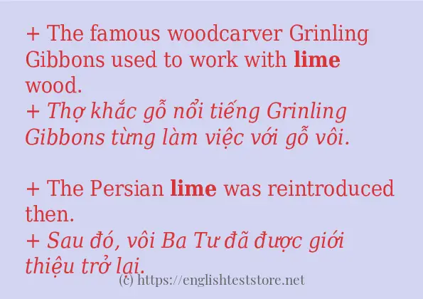 Cách dùng từ lime