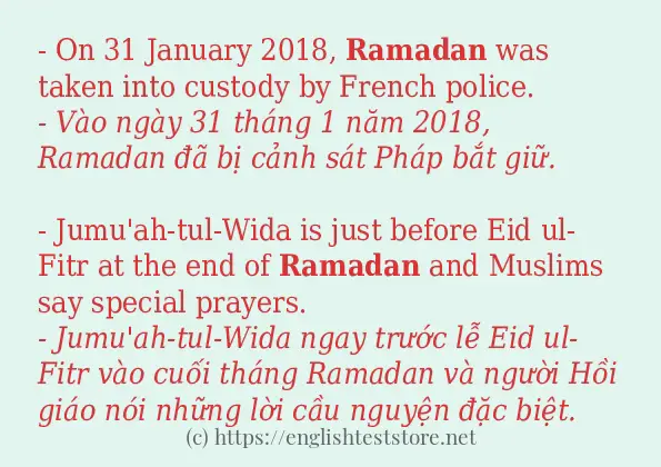 Cách dùng từ ramadan