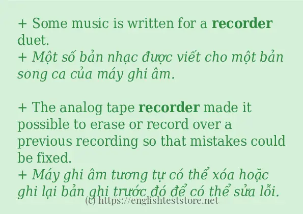 Cách dùng từ recorder