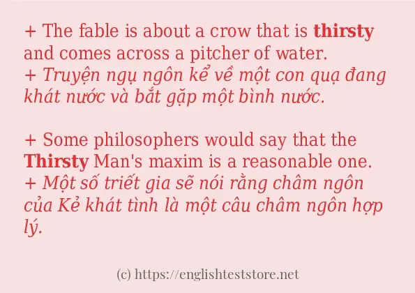 Cách dùng từ thirsty