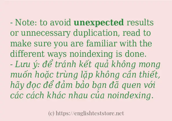 Cách dùng từ unexpected