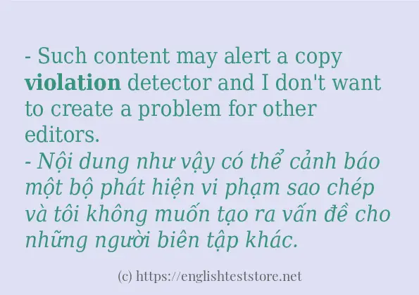 Cách dùng từ violation