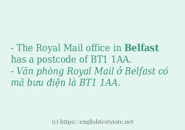 Cách dùng và câu ví dụ của từ belfast