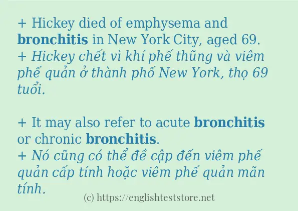 Cách dùng và câu ví dụ của từ bronchitis