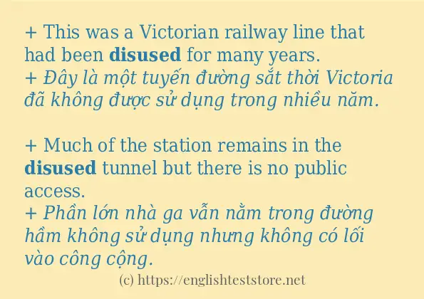 Cách dùng và câu ví dụ của từ disused