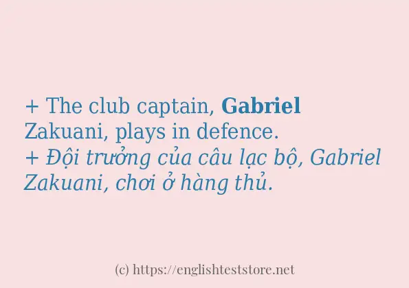 Cách dùng và câu ví dụ của từ gabriel