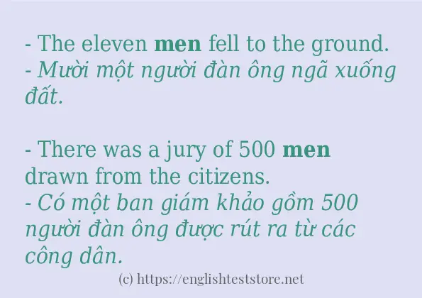 Cách dùng và câu ví dụ của từ men