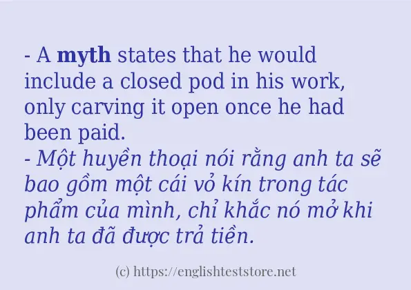 Cách dùng và câu ví dụ của từ myth