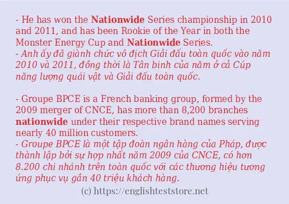 Cách dùng và câu ví dụ của từ nationwide