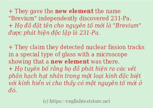 Cách dùng và câu ví dụ của từ new element