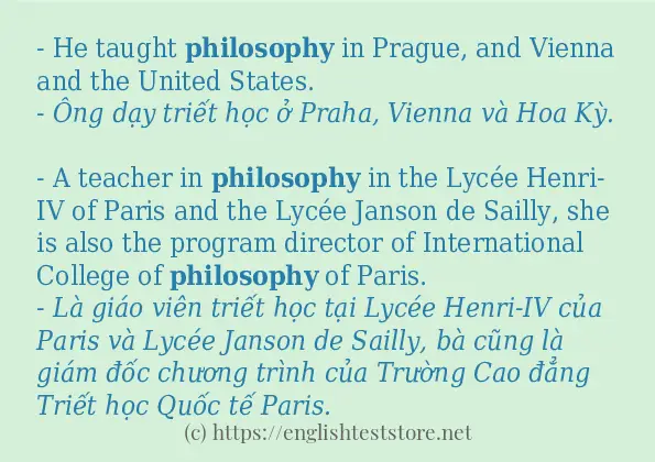 Cách dùng và câu ví dụ của từ philosophy